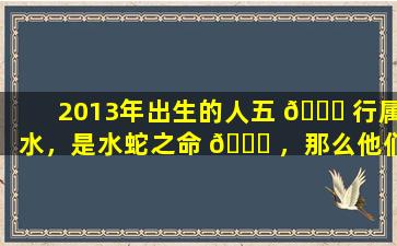 2013年出生的人五 🐎 行属水，是水蛇之命 💐 ，那么他们的命运如何